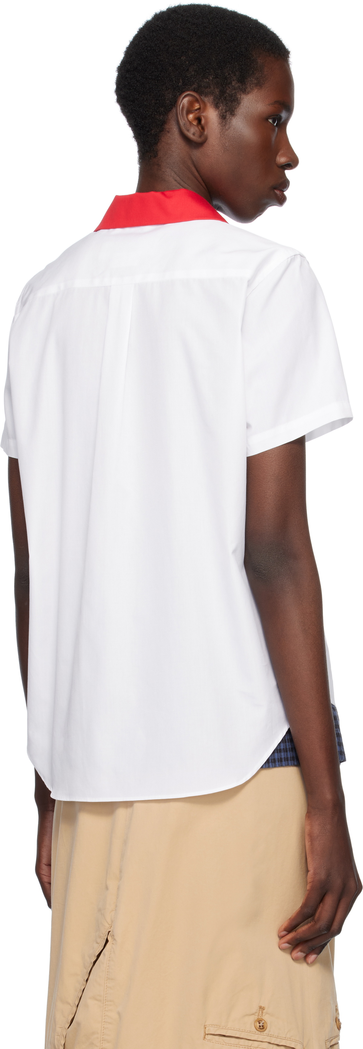 Comme des Garçons Girl White Cotton Broad Shirt