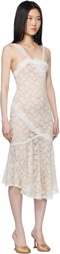 Yuhan Wang SSENSE Exclusive Off-White Lace Midi Dress