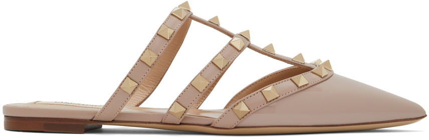 VT Rockstud Mule White Gold Cowhide