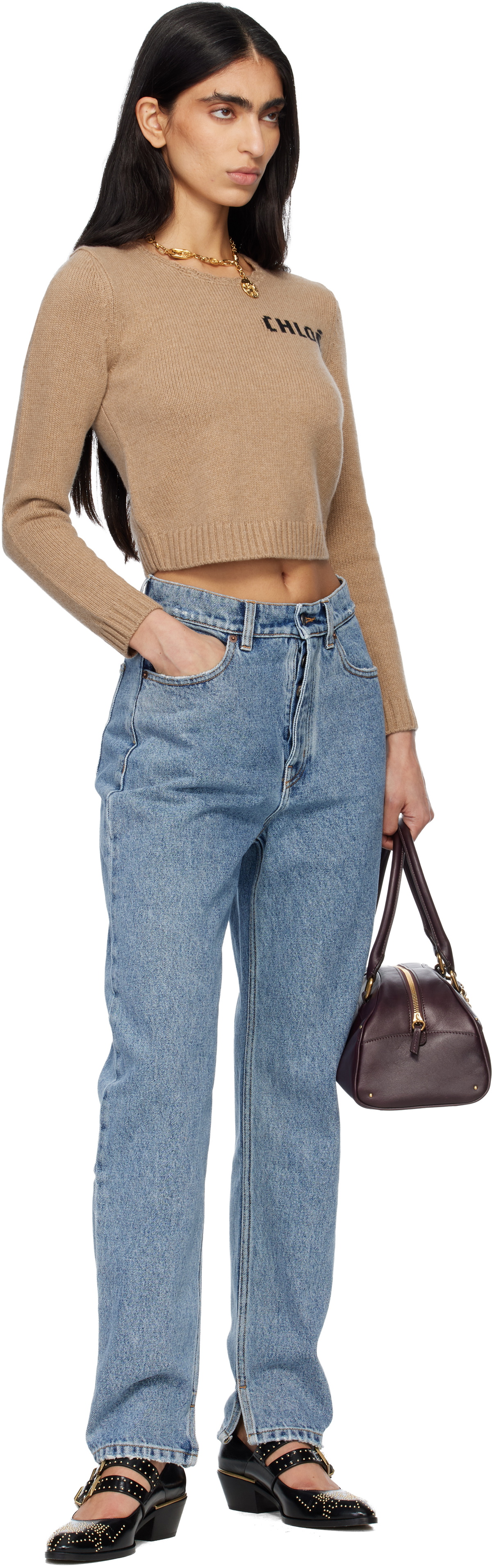 Chloé Brown Chunky Wool Knit Sweater
