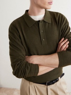 Officine Générale - Bay Merino Wool Polo Shirt - Green
