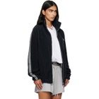 Versace Navy Cotton-Terry Jacquard Zip Jacket