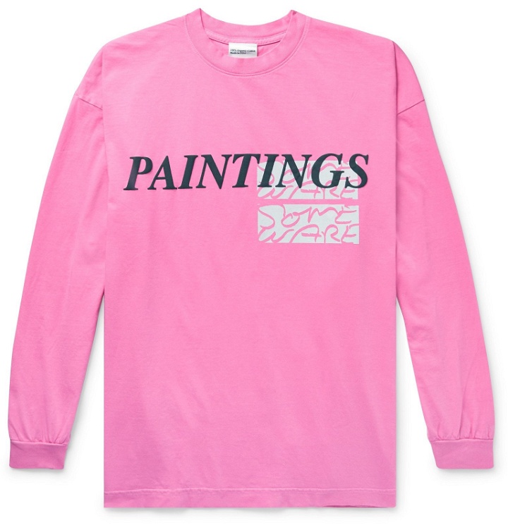 Photo: Some Ware - Oversized Logo-Print Organic Cotton-Jersey T-Shirt - Pink