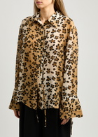 Rejina Pyo Saskia Leopard-print Chiffon Shirt Beige