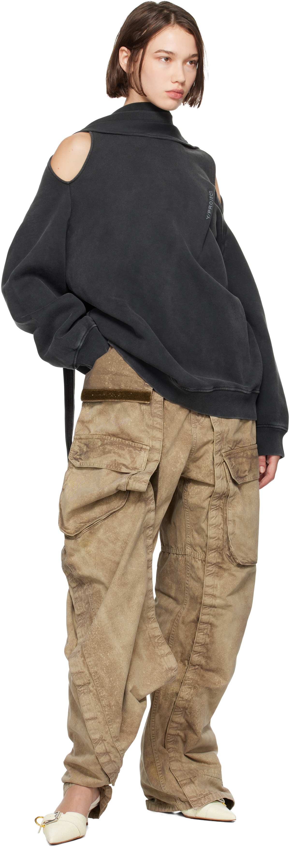 Y/Project Black Multiscarf Pinched Logo Sweatshirt Y/Project