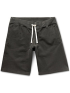 BEAMS PLUS - Pigment-Dyed Loopback Cotton-Jersey Drawstring Shorts - Black - M