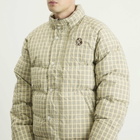 Billionaire Boys Club Men's Script Nylon Check Puffer Jacket in Brown Check