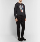 Alexander McQueen - Printed Loopback Cotton-Jersey Sweatshirt - Men - Charcoal