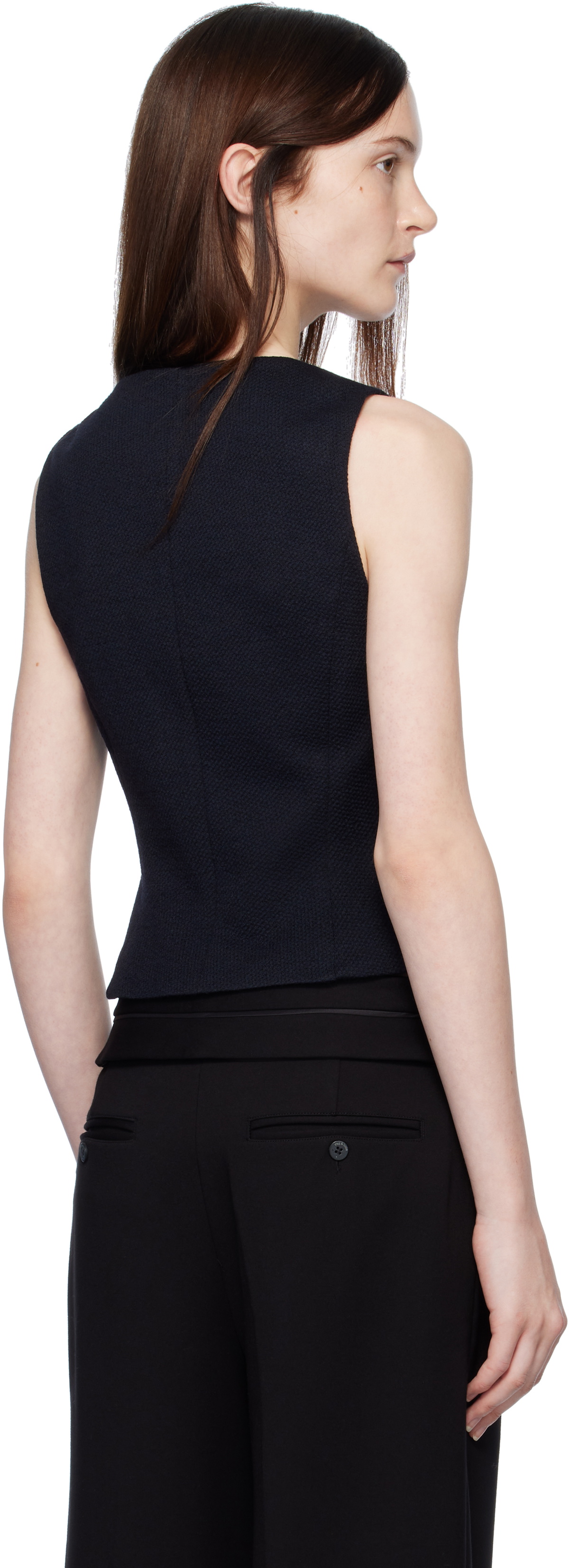 rag & bone Navy Mariana Textured Vest