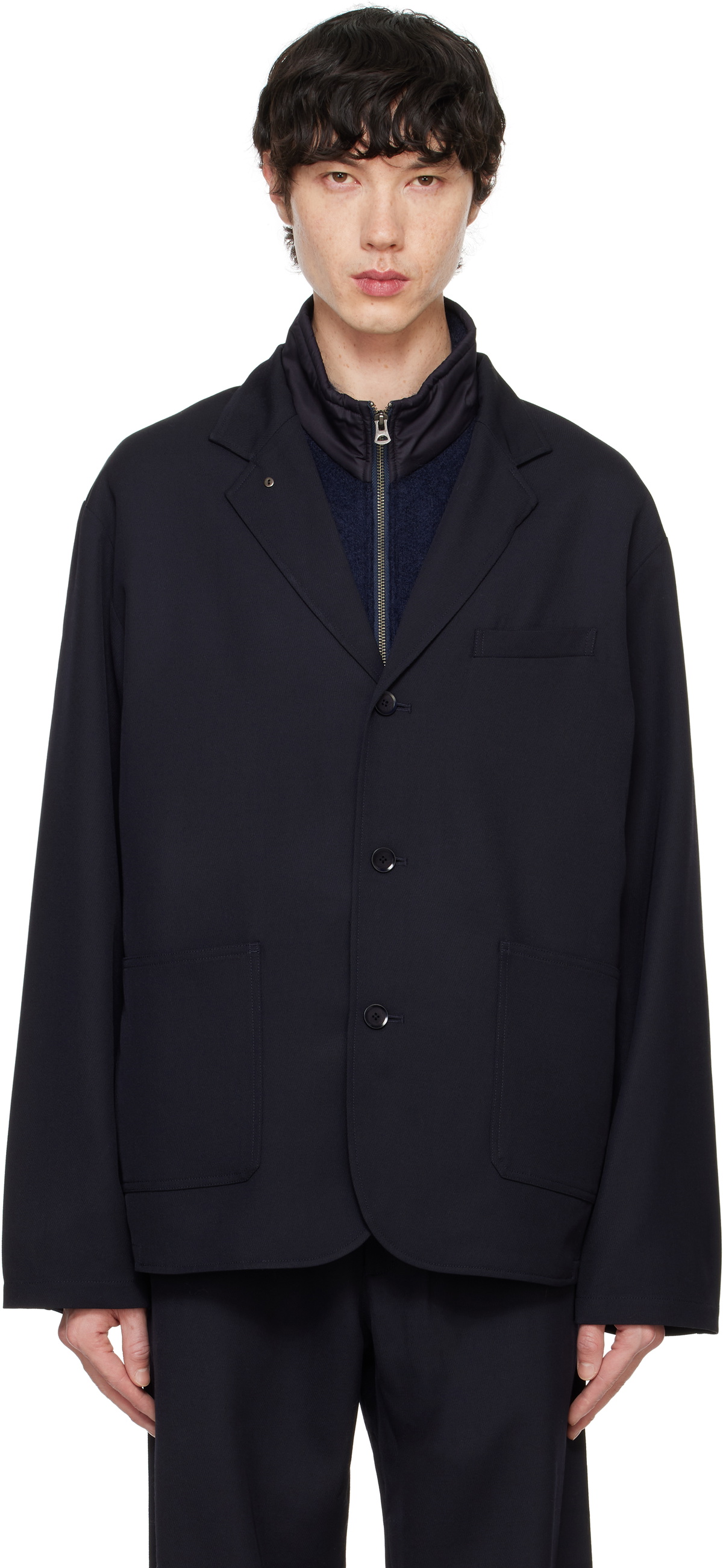nanamica Navy Cavalry Twill Club Blazer Nanamica