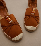 Jimmy Choo Lemi embellished suede espadrilles