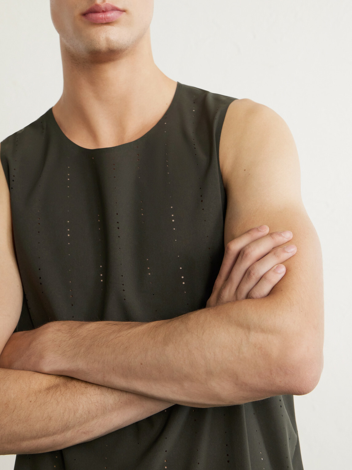 On - Post Archive Faction Zero Perforated Reycled-Jersey Running Top - Black