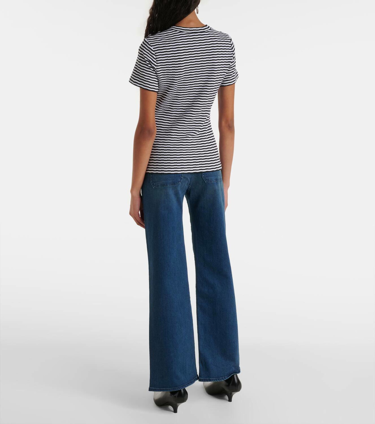 Veronica Beard Draya striped cotton-blend T-shirt