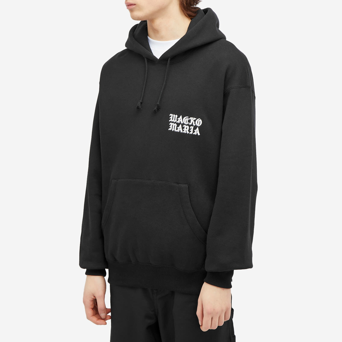 Wacko Maria Embroidered Gothic Logo パーカー Wacko Maria Men's Embroidered Gothic Logo Hoodie in Black