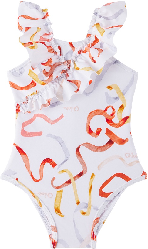 Photo: Chloé Baby White Printed One-Piece Swimsuit