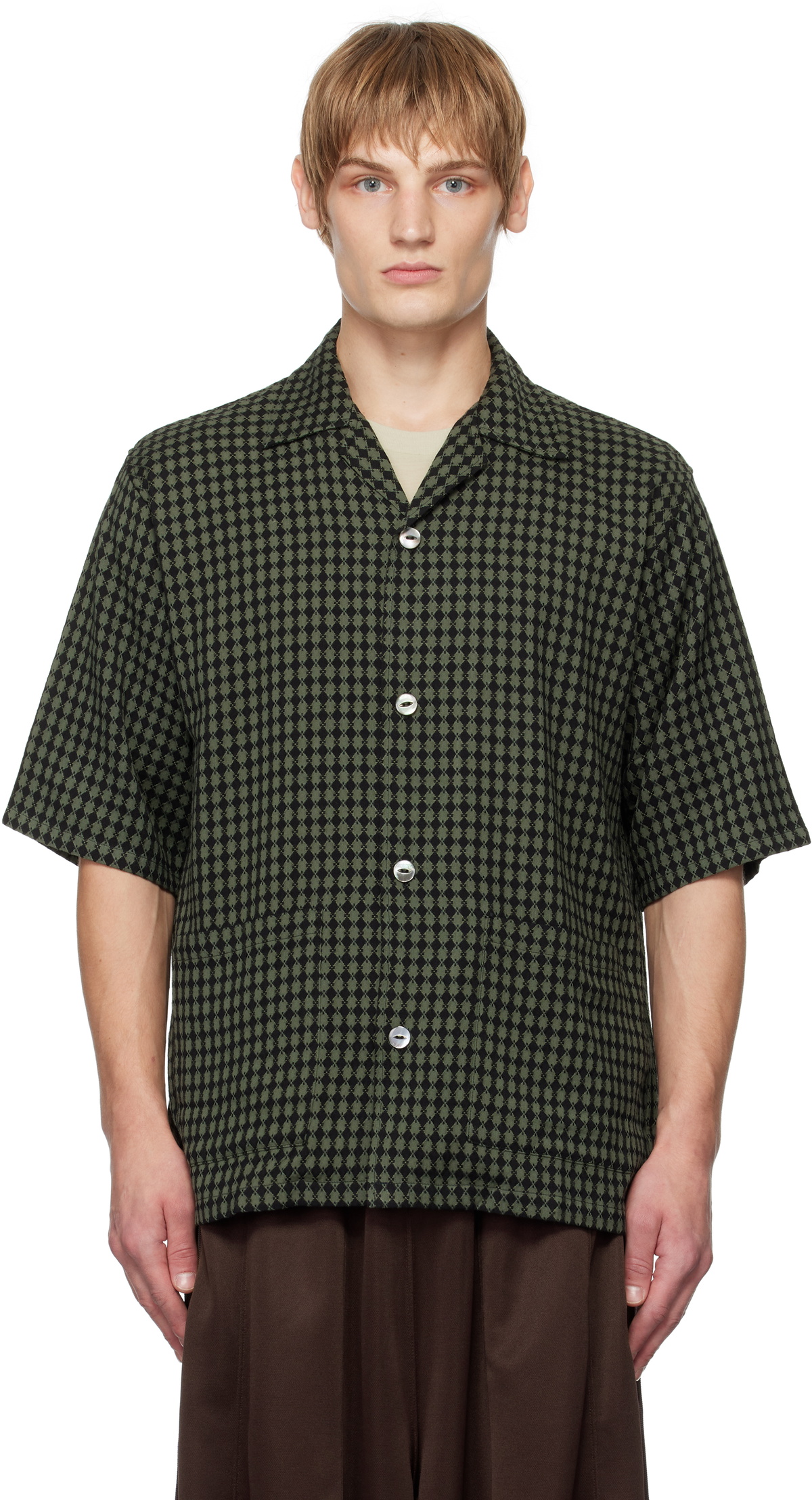 NEEDLES Green & Black Cabana Shirt Needles