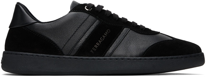 Photo: Ferragamo Black Signature Low Sneakers