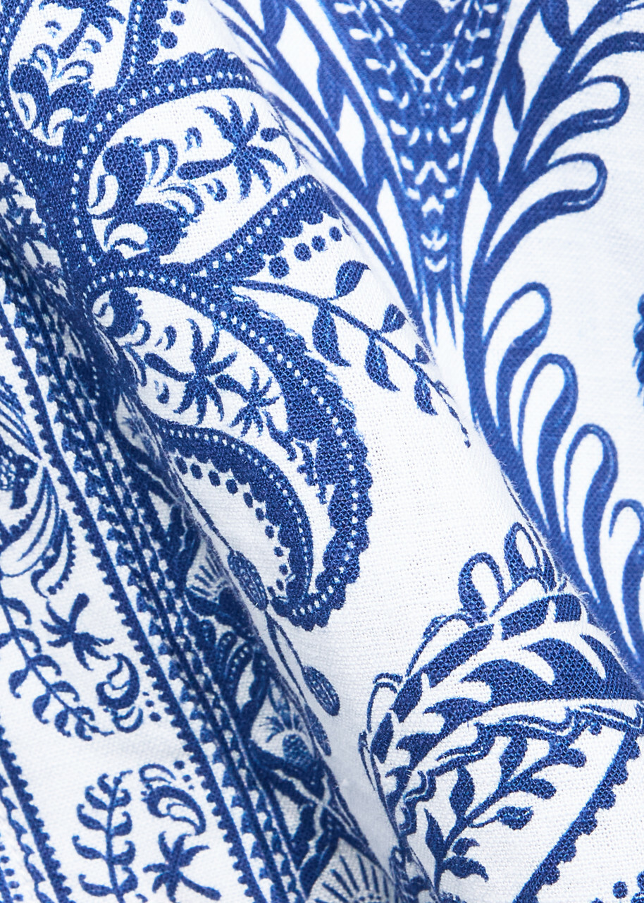 Farm Rio Tropical Printed Linen-blend Pyjama Shirt Navy