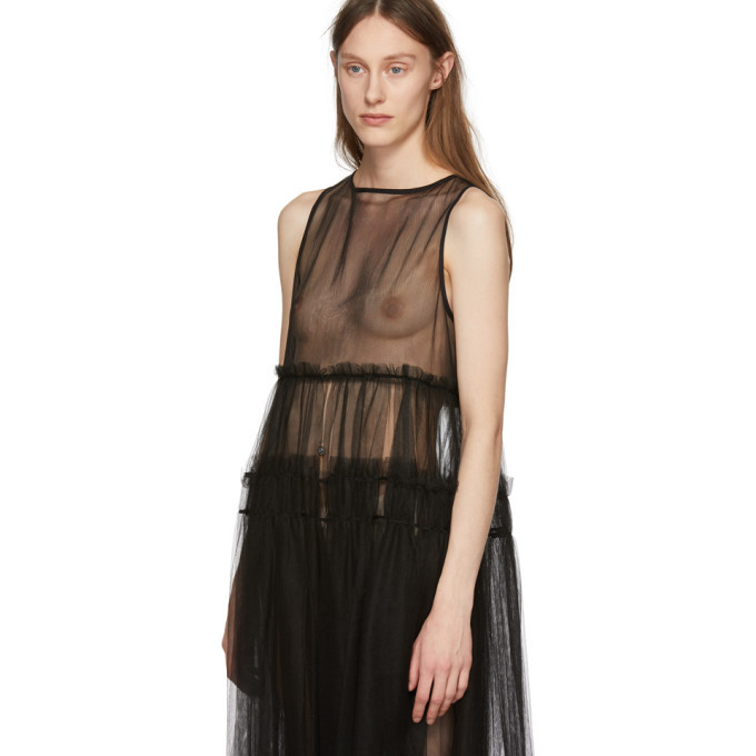 Chika Kisada Black Sleeveless Tulle Dress