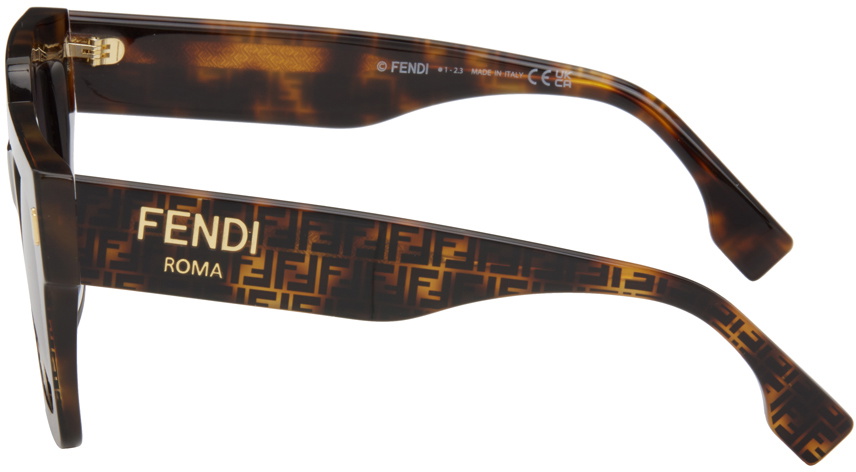 Fendi Tortoiseshell Sunglasses with Gold Logo FENDI EYEWEAR Roma oval-frame tortoiseshell acetate  main image 2
