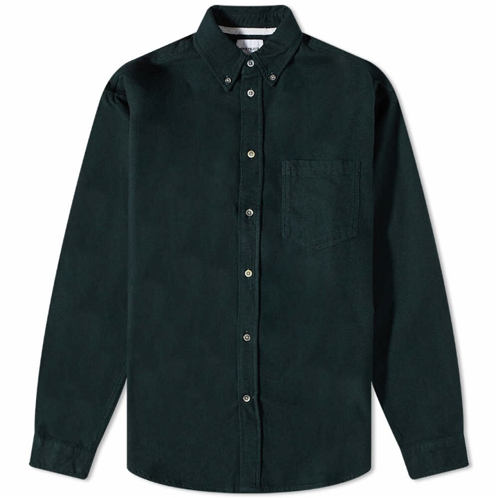 Photo: Norse Projects Men's Anton Brushed Flannel Shirt in Varsity Green