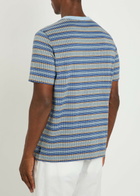PS Paul Smith Striped Cotton-blend T-shirt Light Blue