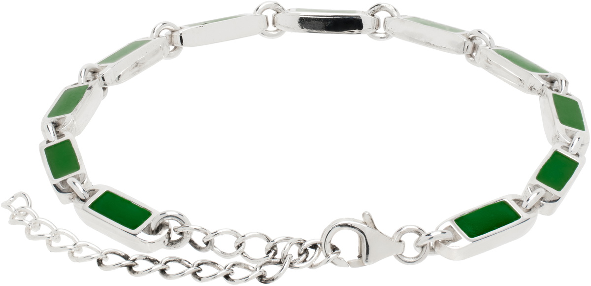 MAPLE Silver & Green Poncho Bracelet