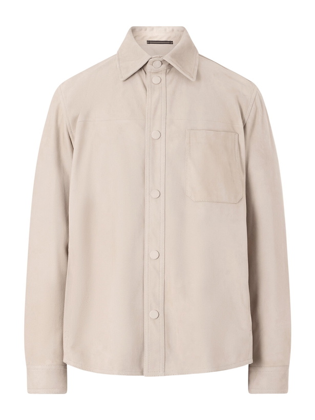 Photo: Slowear - Montedoro Suede Overshirt - Neutrals