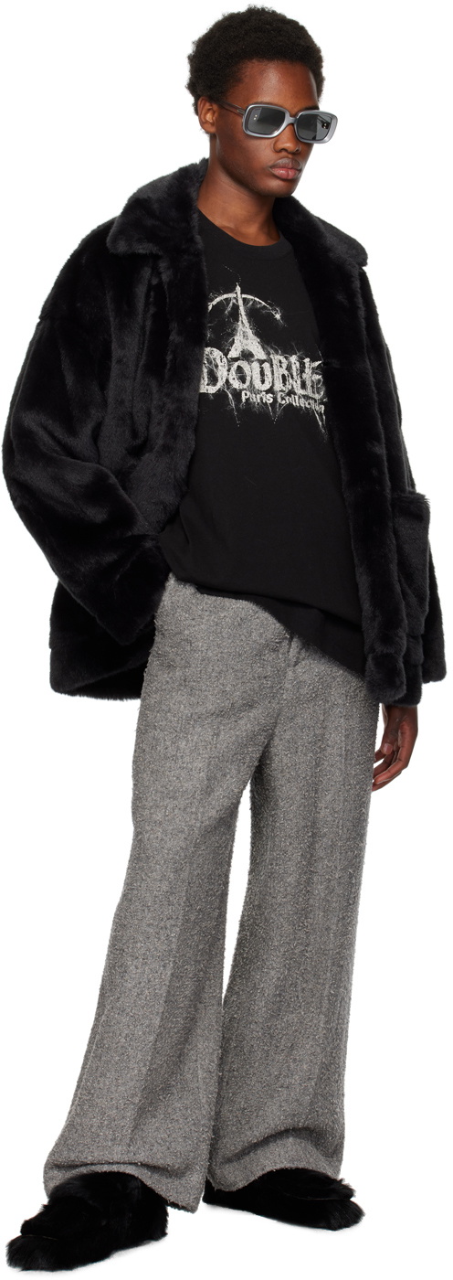 Doublet Black Hand-Painted Faux-Fur Jacket Doublet