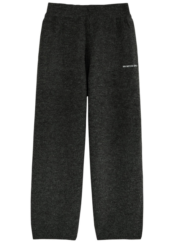 Photo: Mki Miyuki Zoku Logo-embroidered Knitted Sweatpants Charcoal