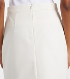 Plan C Embellished cotton drill midi skirt