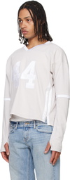 Raimundo Langlois Gray & White Layered V-Neck T-shirt