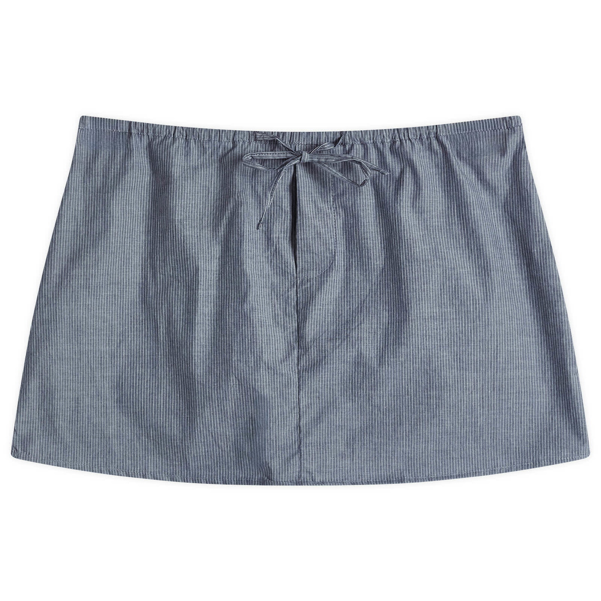 Deiji Studios Women's Placket Skirt in Blue Pinstripe