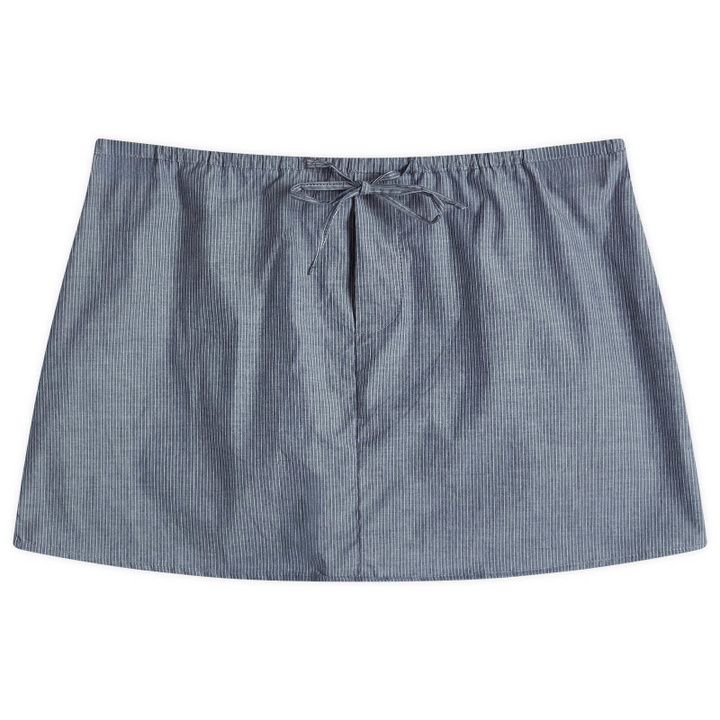 Photo: Deiji Studios Women's Placket Skirt in Blue Pinstripe