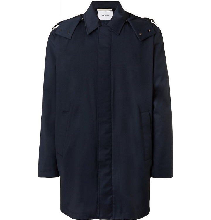 Photo: Norse Projects - Trondheim Storm System Wool Hooded Coat - Navy