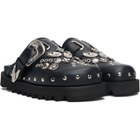 Toga Pulla Black Eyelet Metal Sabot Loafers