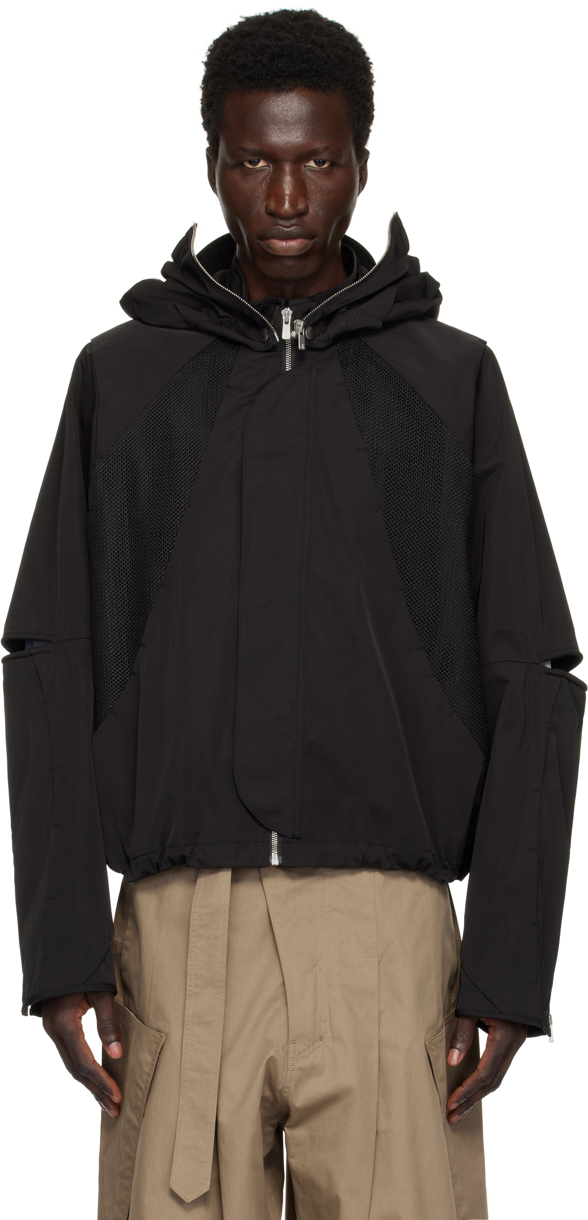 FFFPOSTALSERVICE Black Hooded Parachute Jacket FFFPOSTALSERVICE
