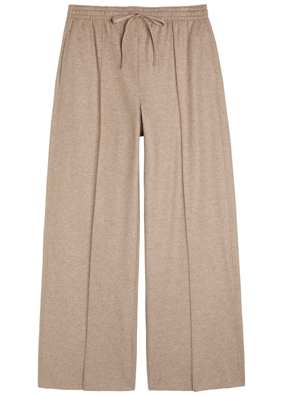 Vince Drawstring Wide-leg Wool-blend Trousers Marzipan