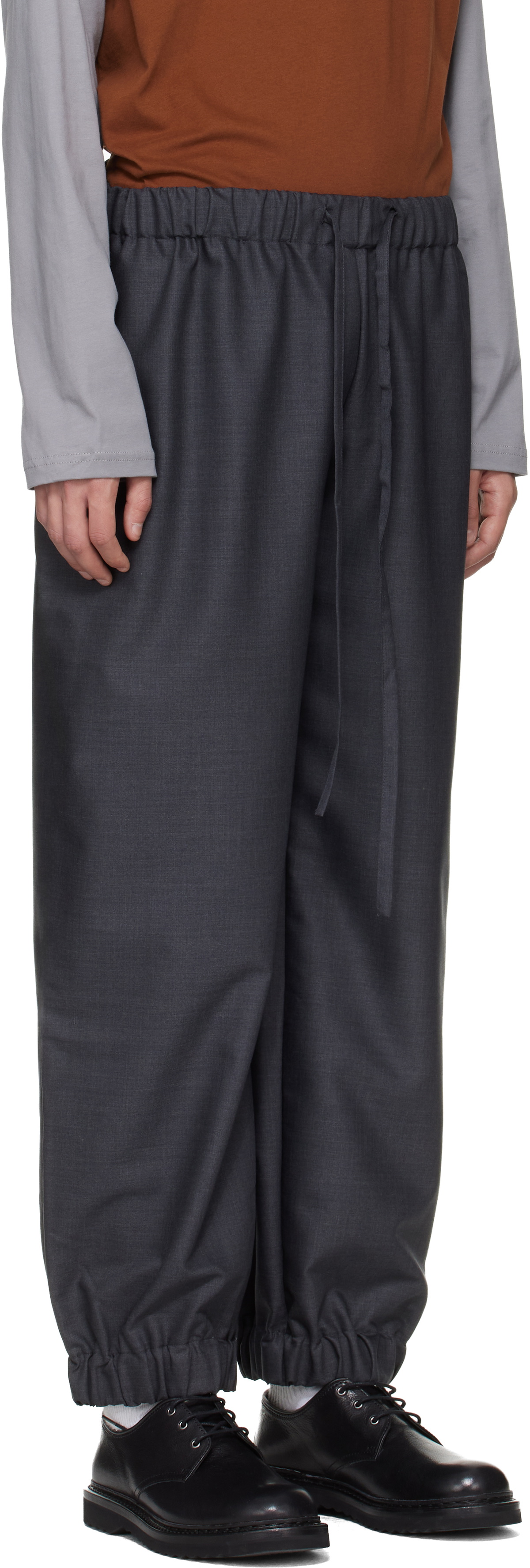 Serapis Gray Wool Draped Lounge Pants