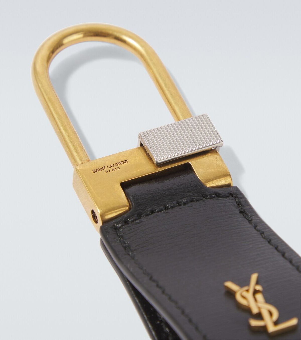 Saint Laurent Tiny Cassandre leather keychain