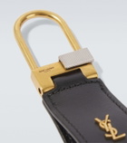 Saint Laurent Tiny Cassandre leather keychain