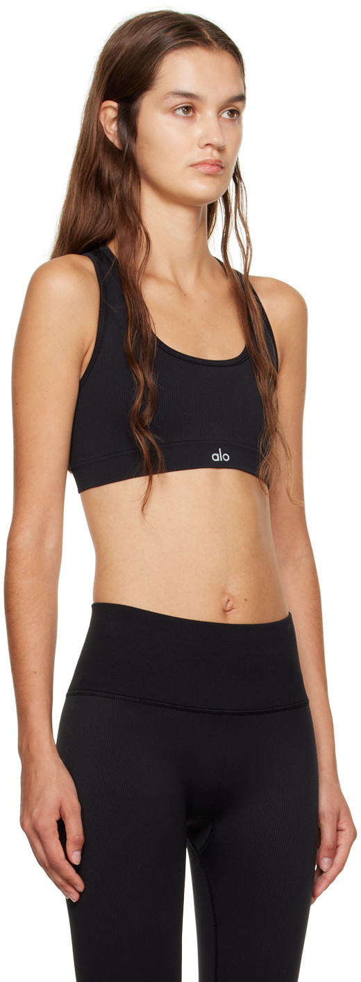 Alo Black Racer Back Sport Bra Aloye