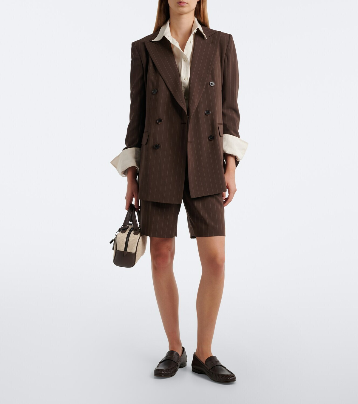 Ralph Lauren Collection Pinstripe double-breasted wool blazer
