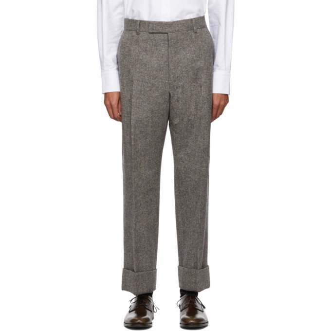 Photo: Thom Browne Grey Tweed Beltloop Trousers