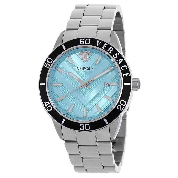 Photo: Versace Greca Urban Quartz Turquoise Dial Mens Watch VEYCA0324