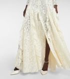 Costarellos Patrice belted ruffled lace gown