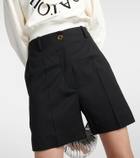 Patou Mid-rise wool-blend Bermuda shorts