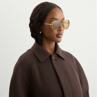 Bottega Veneta Eyewear Bottega Veneta BV1436S Drop Sunglasses in Yellow/Gold/Brown 