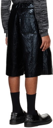 Dries Van Noten Black Crinkled Shorts