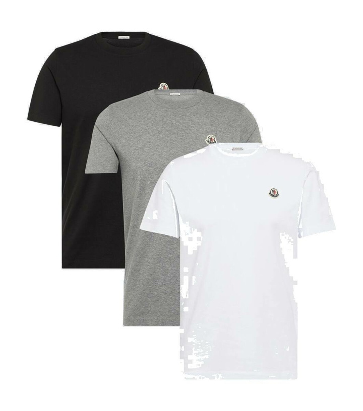Photo: Moncler Set of 3 logo cotton jersey T-shirts